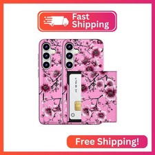 MUQR Compatible for Samsung Galaxy S23 Case with Card Holder Cute - Kawaii Desig