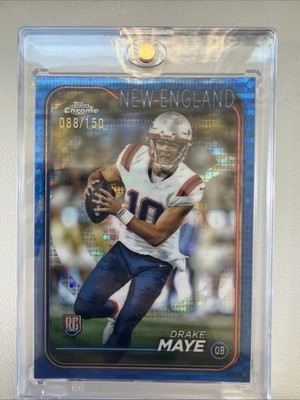 2024 Topps Chrome Drake Maye (RC) #203 Blue Pulsar SN/150 NE Patriots ROOKIE