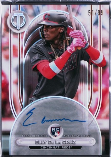 2024 Topps Chrome Elly De La Cruz RC Auto Blue Refractor #RA-EDLC 