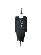 Vintage Florentine Solee Women’s Long Dress with Sheer Cardigan Caviar Beads 8P