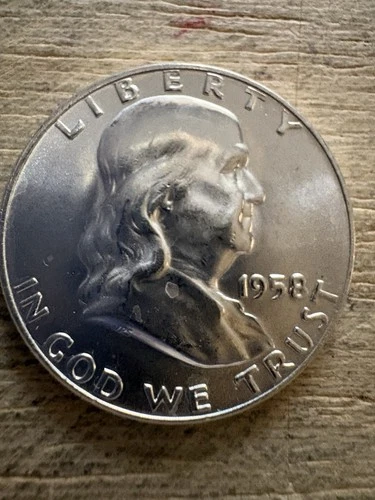 1958-D 90% Silver Benjamin Franklin Half Dollar Proof Like ￼