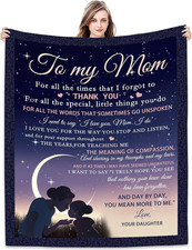 To My Mom Blanket from Daughter - Meaningful Gifts for Mom 60"X50", Fleece Throw