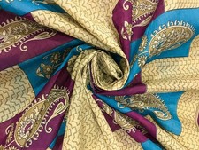 100 Pure Cotton Saree Sari India Recycled Vintage Printed Fabric PCS6684