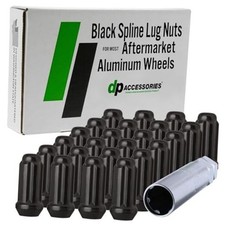  M14x1.5 Lug Nuts for 24 Lug Nuts & 1 Tool for Aftermarket Wheels Black
