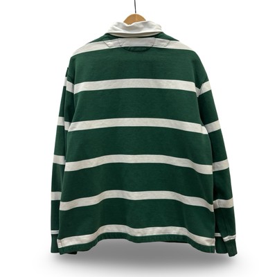 Vintage Polo Ralph Lauren Rugby Fleece Shirt Men's XL Green White