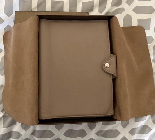 LEATHEROLOGY Leather Taupe BR Journal Notebook Planner Cover Snap 6” X 8” Approx