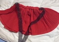 Red Pleated Kids Skirt Size 11 Small Fits like 4T