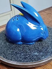 Vintage Ceramic Blue Rabbit Or Hare Free Standing Or Hanging Pomander