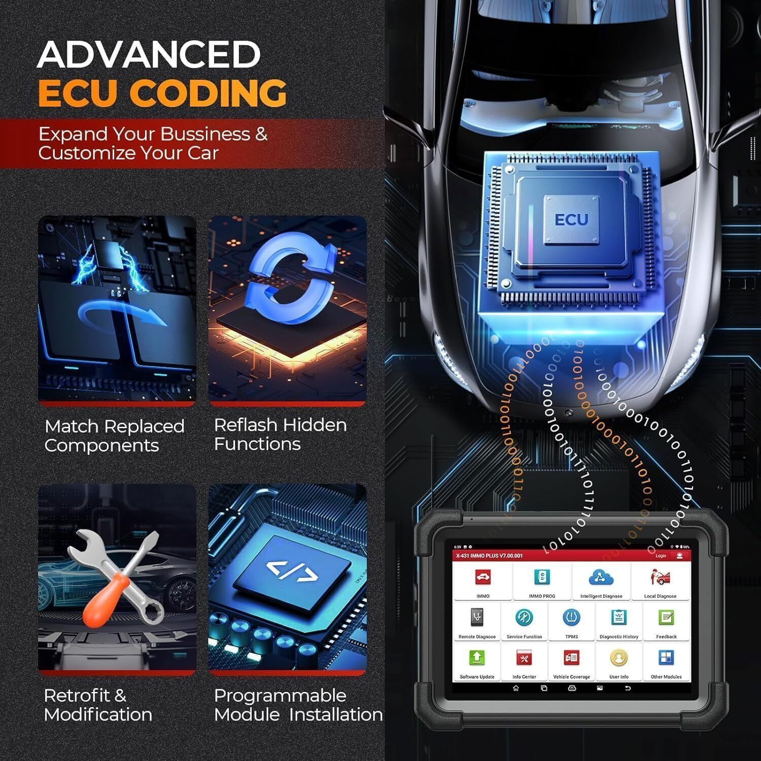 2025 LAUNCH X431 IMMO Plus PAD VII+ Car Diagnostic Scanner Key Programming Tool