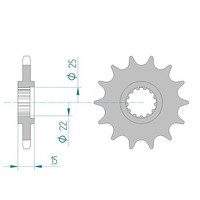 Afam Ritzel #525 15 ZäHne (FüR: Triumph TT 600 806AD 00-03 )