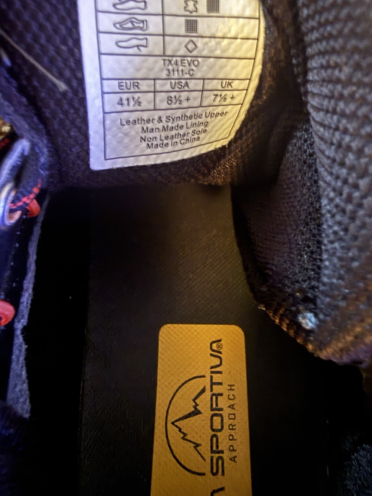 La Sportiva TX4 Climbing Shoes Men 8.5 Gray Approach Vibram Trail Jog Super Grip