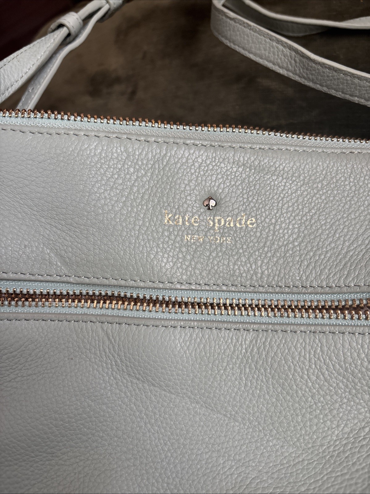 Kate Spade Crossbody Bag Seagram Green Leather Adjustable Strap Gold Hardware thumbnail 2