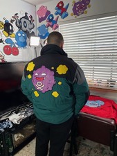 Koffing Puffer Jacket Pokémon Leather Appliq...