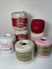 Crochet Thread Mixed Lot Of 7 Aunt Lydia's,J P Coats New/Used