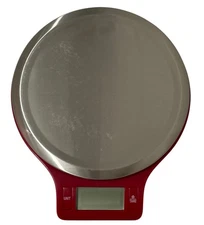 Red Electronic Kitchen Scale Model# EK3211WM 5000 G / 11 Lb 2X 1.5V AAA