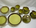 New ListingVTG Bauer Pottery Mission Moderne Chartreuse Brown 24 PCS MCM