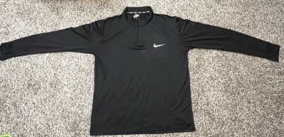 Nike Pro Black 1/4 Zip Athletic Fit Long Sleeve Pullover Men's Size L