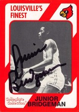 Junior Bridgeman autographed basketball card 1989 Collegiate Collection #270