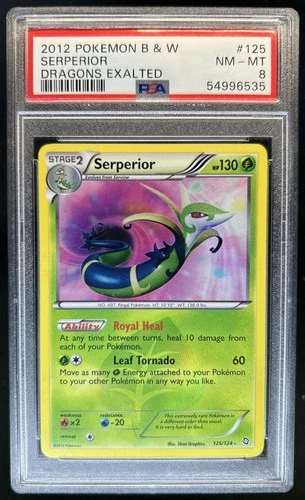 2012 Pokemon Black & White Dragons Exalted Serperior Secret Rare #125 PSA 8