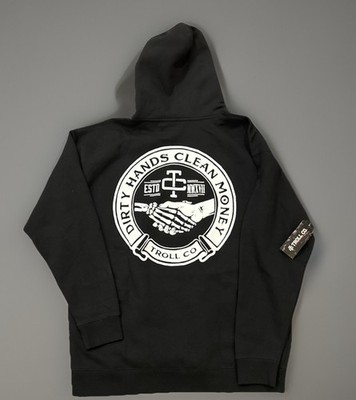 Troll Co Hoodie Men s 2XL Black Dirty Hands Clean Money Pullover Retro Logo NWT
