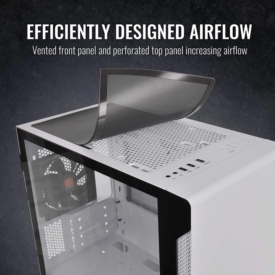 S100 Snow Tempered Glass Micro Computer Chassis Slim Compact Full Metal Design - Image 3 of 4