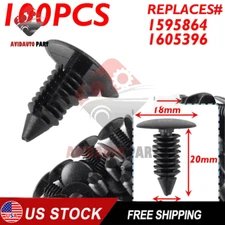 100 Auto Fastener FOR 1/4" Hole X-Mas Tree Push Type Clip Bumper Fender Retainer