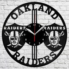 Oakland Raiders Vinyl Clock Record Wall Clock...