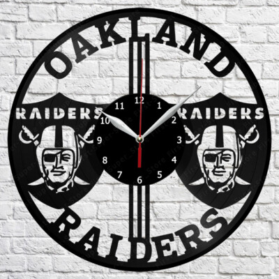 Oakland Raiders Vinyl Clock Record Wall Clock Decor Fan Art Home 3332
