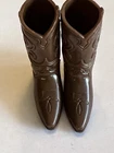 Vintage 1970s Ken Barbie Doll Brown Short Western Cowboy Boots w Pattern JAPAN