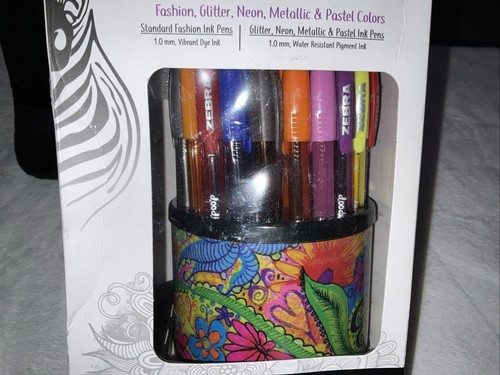 Zebra Pen Doodlerz Penna Stick Gel con Tazza da Espositore, Inchiostro Gel Liscio 1.0mm, Confezione da 50 - Foto 6 di 20