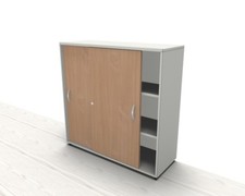 Schiebetürenschrank Mega 120cm 3 OH montiert Aktenschrank Büroschrank Sideboard