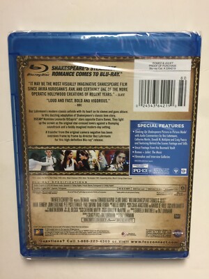 William Shakespeares Romeo Juliet (Blu-ray Disc, 2010) NEW
