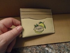 NWT COACH SLIM CARD CASE W LEMON GRAPHIC CAT71