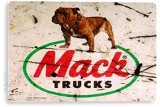 TIN SIGN Mack Truck Rustic Metal Décor Auto Shop Trucks Stop Store Garage B086