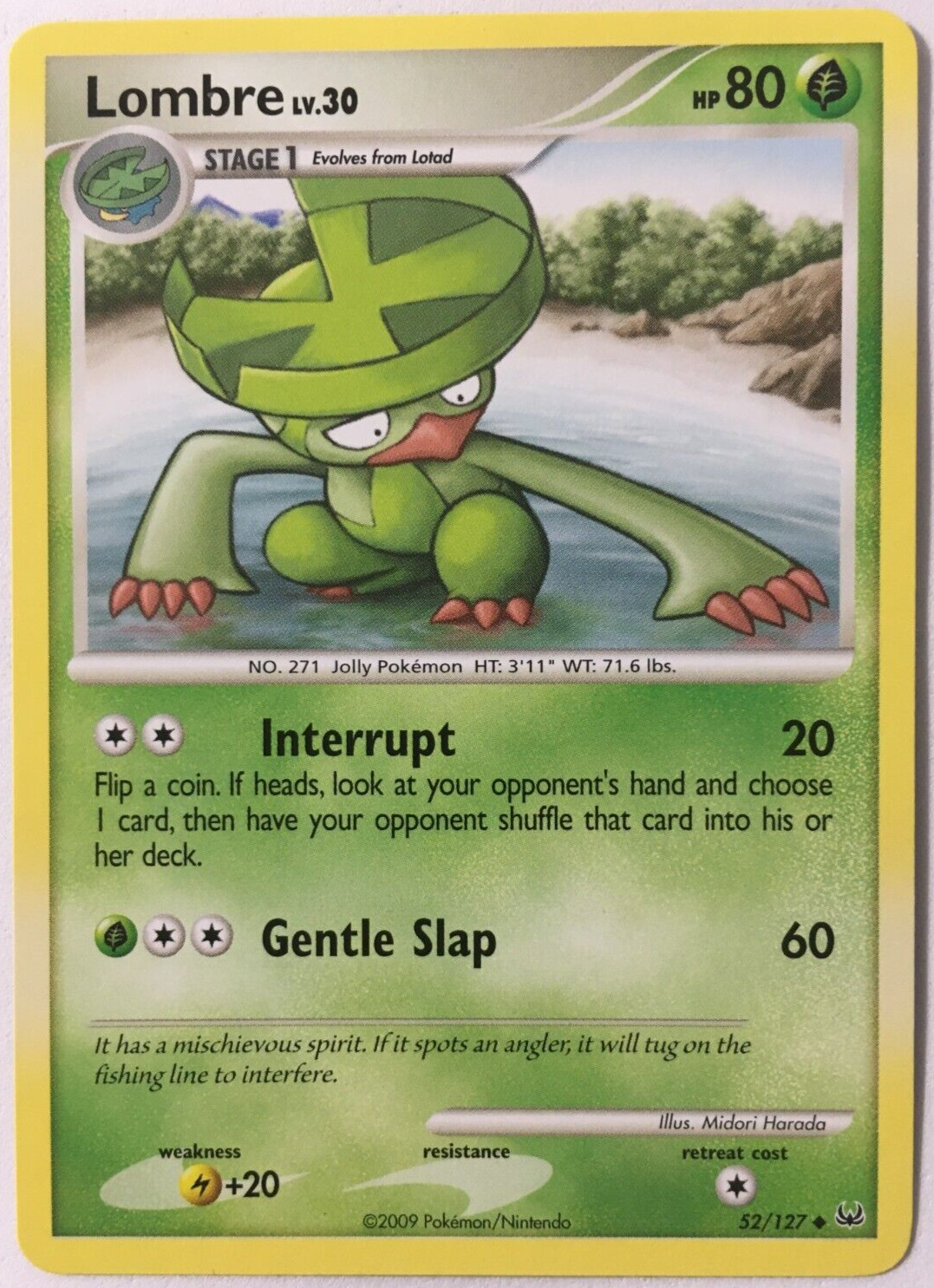 POKEMON LOMBRE LV.30 52/127 PLATINUM BASE SET UNCOMMON NEAR MINT