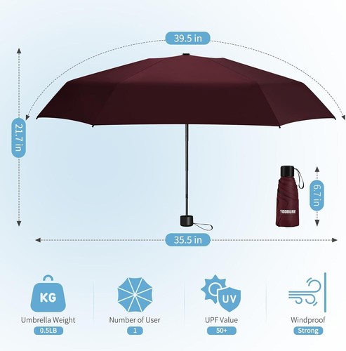 Stylish Mini Umbrella with Waterproof Case - UV Protection, Perfect for Travel - Picture 4 of 9