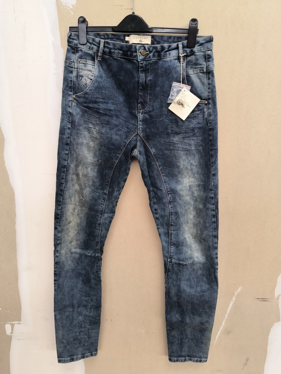 jean femme cotelac bleu foncé délavé taille L