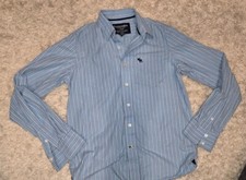 Boys Abercrombie XL Dress Shirt Blue Stripe Button Down