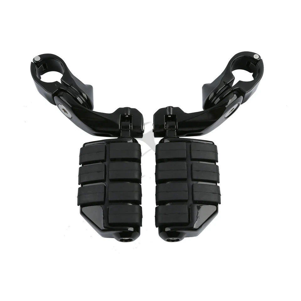 Reposapiés cortos negros 32 mm para carretera aptos para Harley Touring Dyna Cross Bones Foto 2 de 4