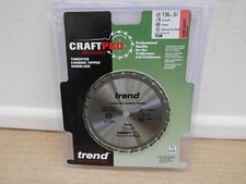 TREND CSB/13624T  136MM X 10MM 24T TCT THIN KERF CIRCULAR SAW BLADE TRIMSAWS