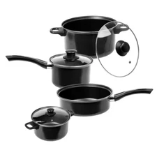 7-Piece Carbon Steel Nonstick Cookware Set in Black