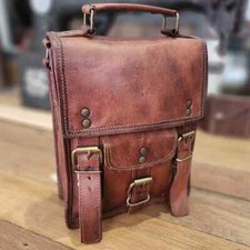 21" Briefcase Bag Leather Messenger Laptop Shoulder Men's Satchel Genuine New