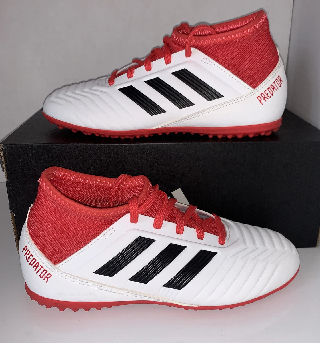 Meetbaar litteken Politiek Adidas Predator Tango 18.3 TF Jr turf soccer shoe Wht/Core Blk/ Coral  CP9040 | eBay