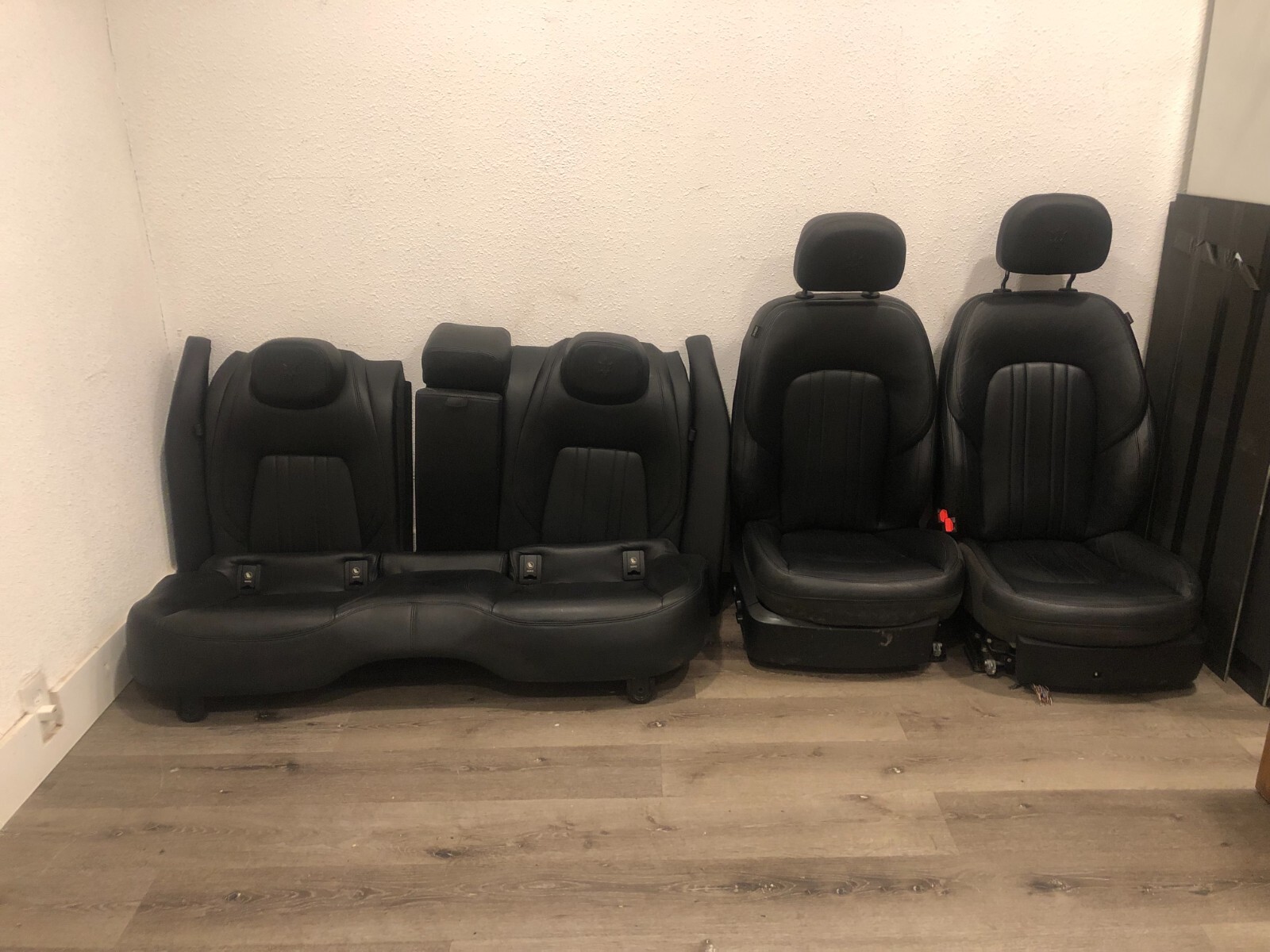 2014-2017 MASERATI GHIBLI COMPLETE FRONT & REAR BLACK LEATHER SEATS SEAT SET OEM