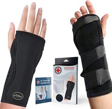 Doctor Developed Premium Carpal Tunnel Night Wrist Brace  Support Single  wit