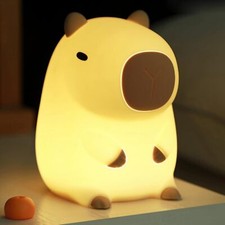 Capybara Night Light,Cute Silicone Squishy LED Animal Small,
