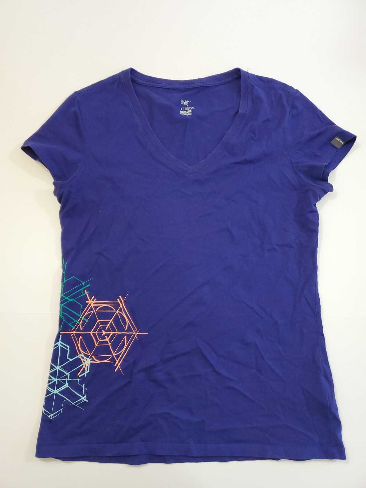 ARC'TERYX Camicia da donna viola Arcteryx taglia media manica corta collo a V