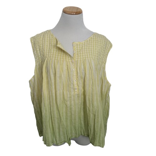 Free People Damen Top Größe Large Little Bit of Something Citron Shirt Relaxed - Bild 2 von 8