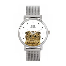 Toff London TLWS-34704 Ladies Brown Scottish Fold Cat Head Watch