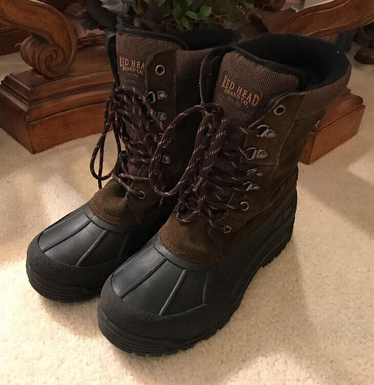 EUC! Mens Redhead Waterproof Thermolite Insulated Brown Suede Snow Boots Sz 9